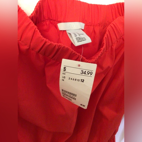 NWT H&M red Off shoulder dress size 12 - Picture 5 of 6